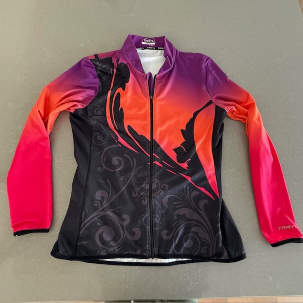Woman's TRAYL Long Sleeve Road Jersey Full Zip with Pockets XL